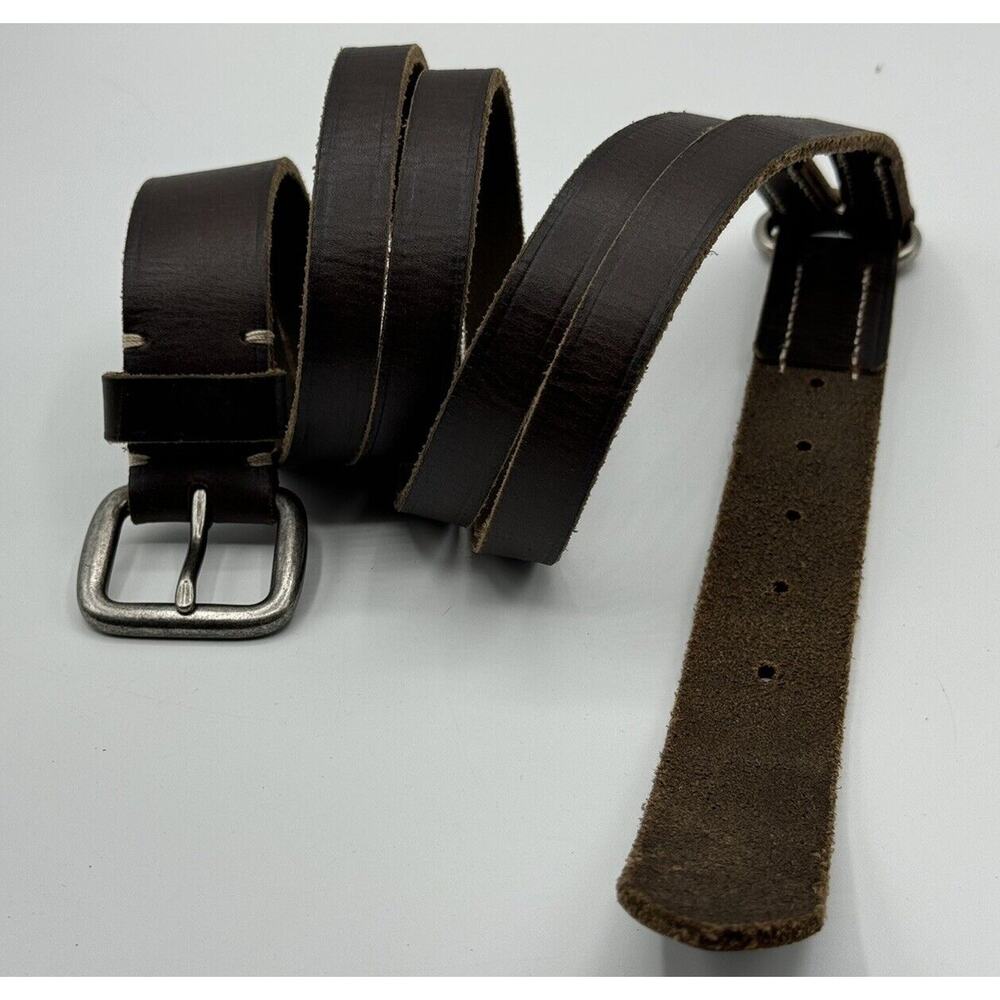 Eddie Bauer Women’s Belt Brown Leather O Ring Size Medium Preppy Hipster Boho